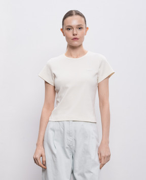 Juun.j Футболка кольору айворі з нашивкою логотипа JW6242W000