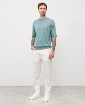 ISAIA Зелена футболка із шовку MG8260Y0470