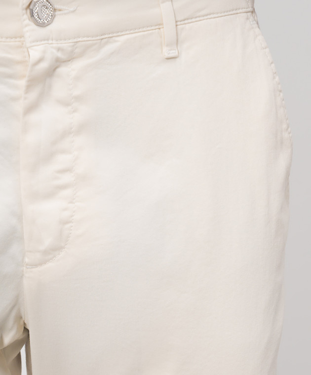 Castangia dal 1850 Штани кольору айворі з шовком GDPCA100S26 зображення 5