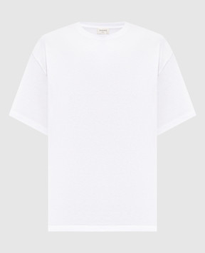 Saint Laurent Біла футболка з вишивкою монограми логотипа 862769Y38AK