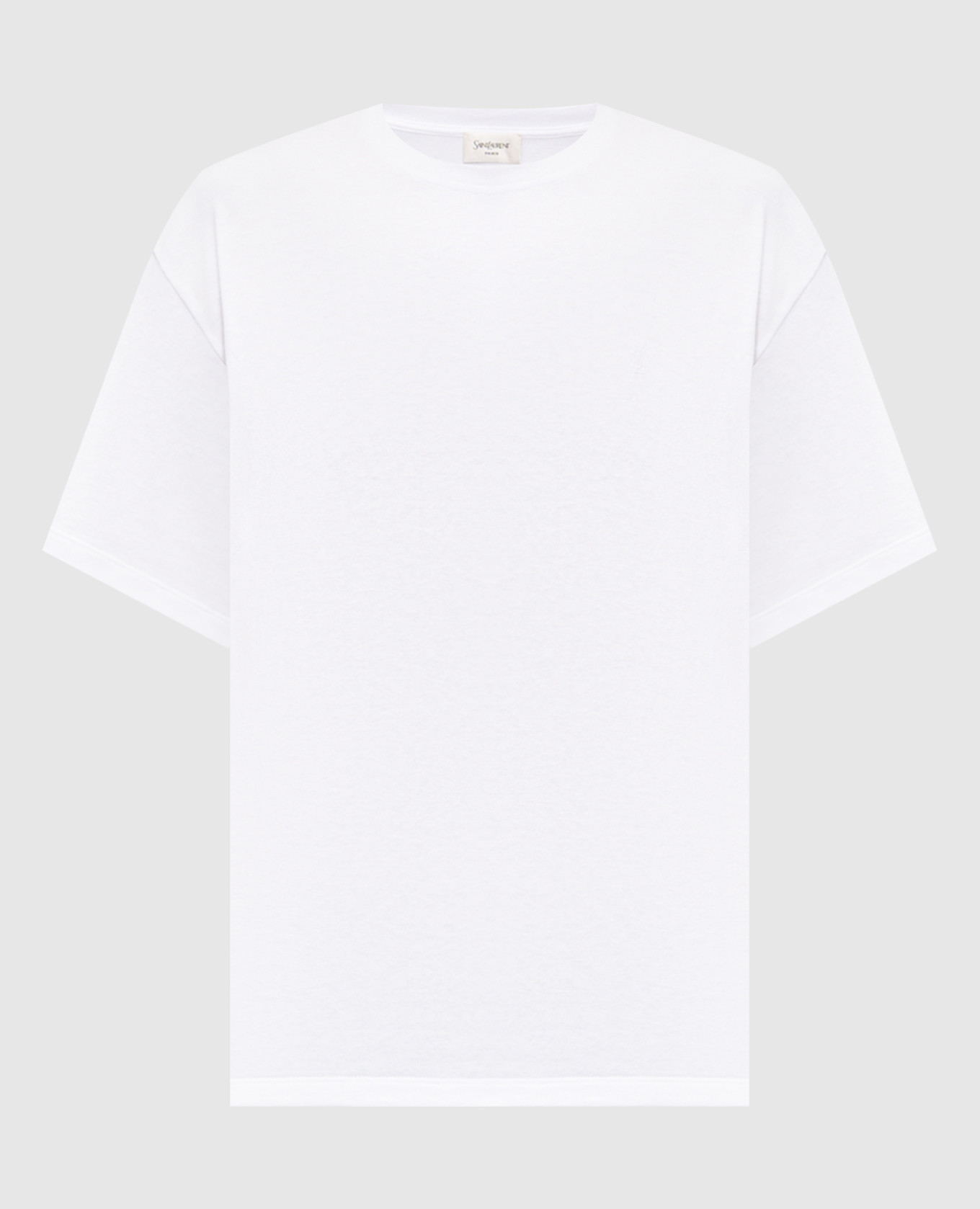 Белая футболка с вышивкой логотипа монограммы