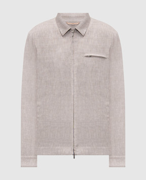 Peserico Серая куртка из льна и шерсти R5226905814