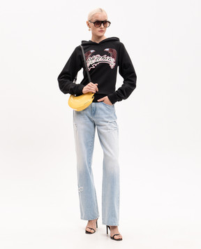 Off-White Чорне худі Double Eagle з кристалами Swarovski 29E00292T