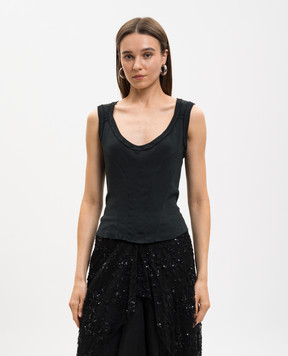 Marc Le Bihan Черная майка в рубчик 2841