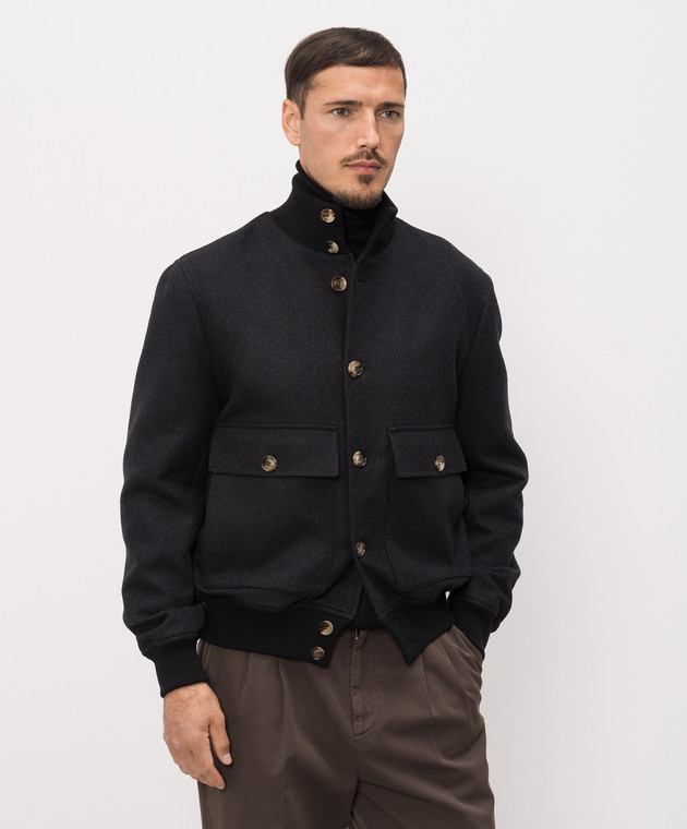 Brunello Cucinelli Чорна куртка з вовни MY4966559 зображення 3