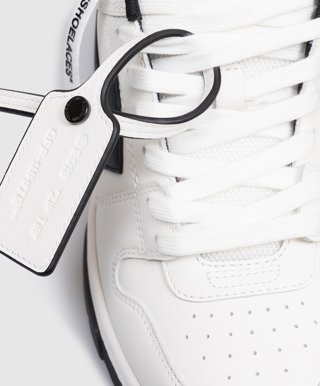 Off-White Білі шкіряні кросівки Out Of Office з принтом логотипа W259C9L018 зображення 5
