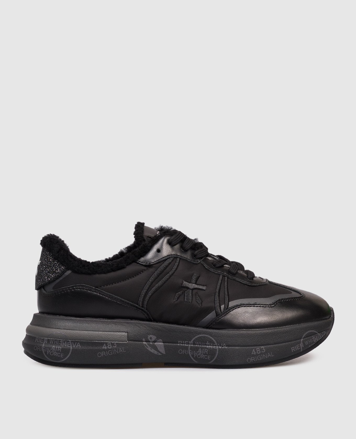 Black CASSIE combination sneakers with fur Premiata