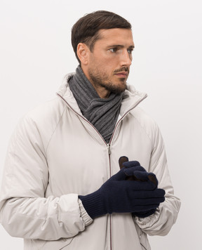 Brunello Cucinelli Темно-синие перчатки из кашемира M2292118