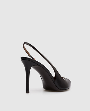 Giuseppe Zanotti Чорні шкіряні босоніжки Intrigo I400013