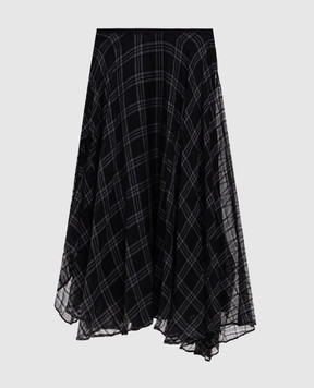 Marc Le Bihan Чорна спідниця з шовком в клітинку 2567