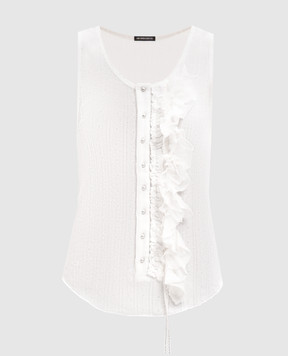 Ann Demeulemeester Білий топ Rase з рюшами B0013947FA736