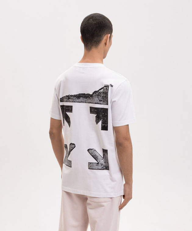 Off-White Біла футболка з емблемою Metal Arrow 44MAA027S26J001 зображення 4