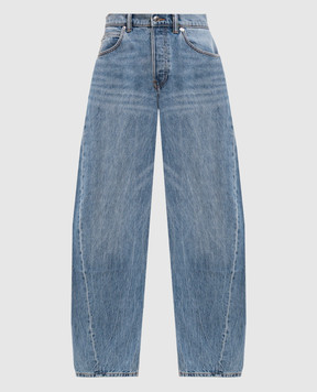 Alexander Wang Синие джинсы-бананы с логотипом из кристаллов 4DC1264111
