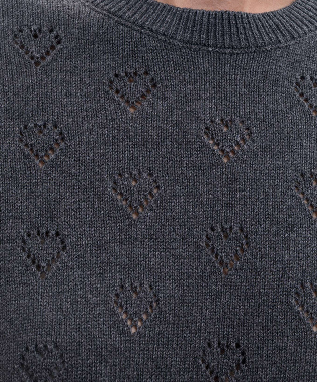 Twinset Серый топ с кашемиром 262TP3020 изображение 5