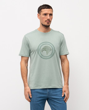 Stefano Ricci Зелена футболка з вишивкою емблеми MNH6205260803