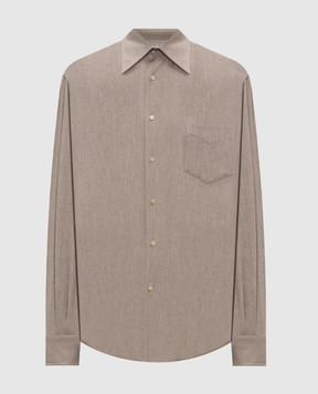 Brunello Cucinelli Серая рубашка в узор MY6370621