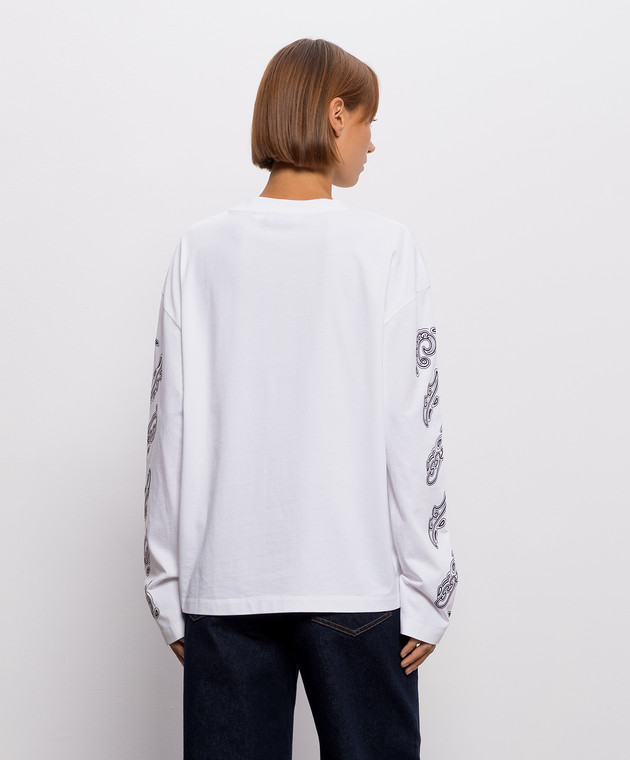 Off-White Белый лонгслив Paisley Diags 2FB00426T изображение 4