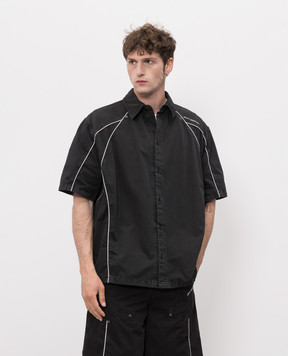 Off-White Чорна сорочка з вишивкою логотипа 44XGG01IS26F001
