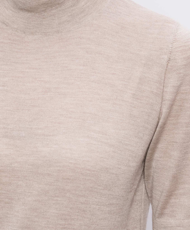 Brunello Cucinelli Бежевый топ из кашемира и шелка M13800004P изображение 5