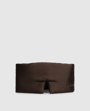 Dore & Rose Коричнева маска для сну із шовку з логотипом DEEPSLEEPMASK