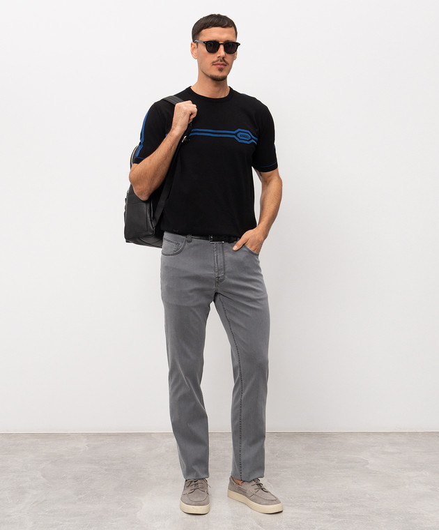 Stefano Ricci Серые джинсы с логотип патч MFT61B3090T109BK изображение 2