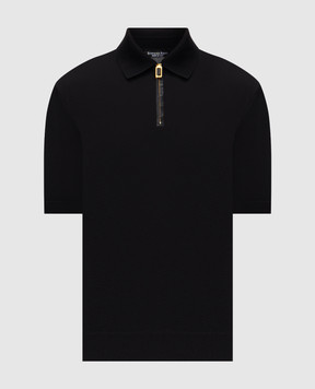 Stefano Ricci Черное поло с шелком K616440Z35F26109