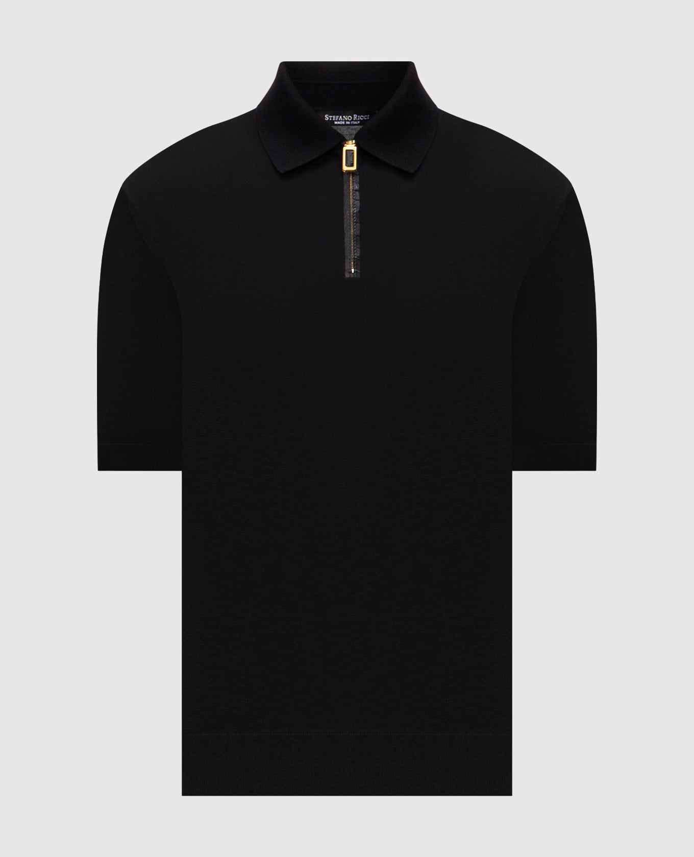 Черное поло с шелком