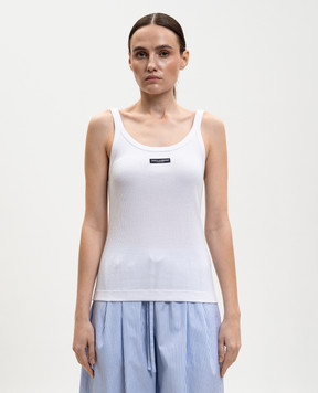 Dolce&Gabbana Белая майка в рубчик F8W45TFU7AV