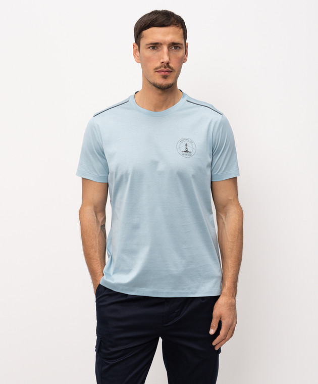 Bilancioni Голубая футболка с принтом BE26T4GBE2 изображение 2