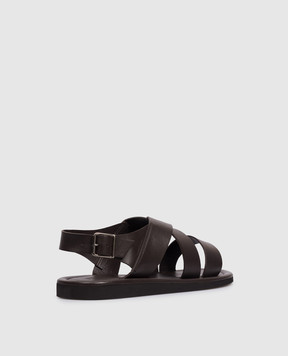 Peserico Коричневі шкіряні сандалі R79079C0CC810