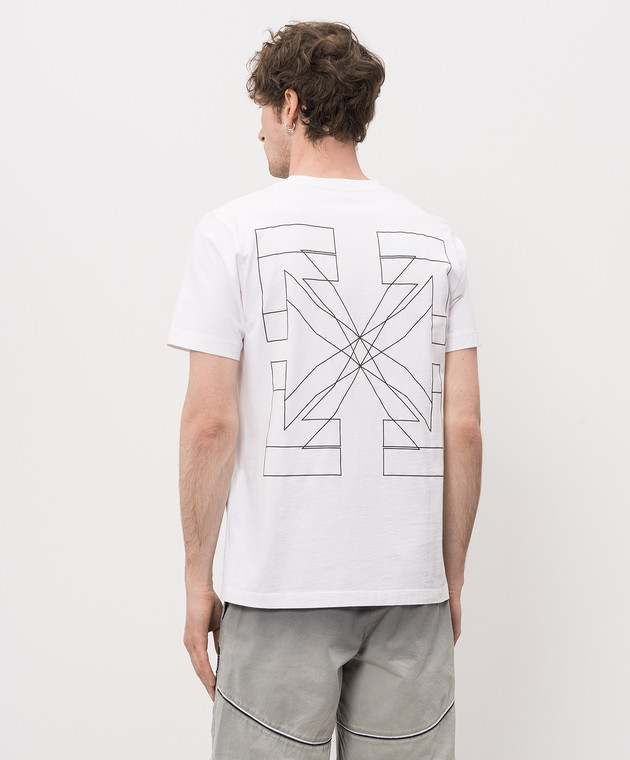 Off-White Белая футболка с принтом эмблемы Double Arrow 44MAA027S26J003 изображение 4