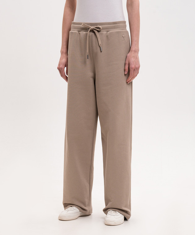 Ami Paris Бежевые спортивные штаны UTR855747w изображение 3