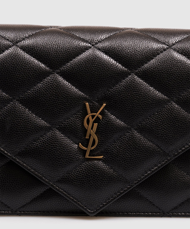 Saint Laurent Черная кожаная сумка Cassandre 871149AAGOZ изображение 4