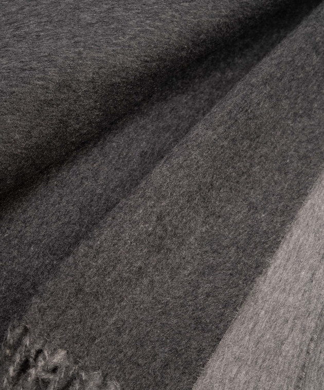 Brunello Cucinelli Серый двухсторонний плед из шелка MPAG90133L изображение 2