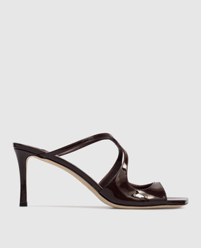 Jimmy Choo Бордові шкіряні лаковані мюлі Anise ANISE75PAT