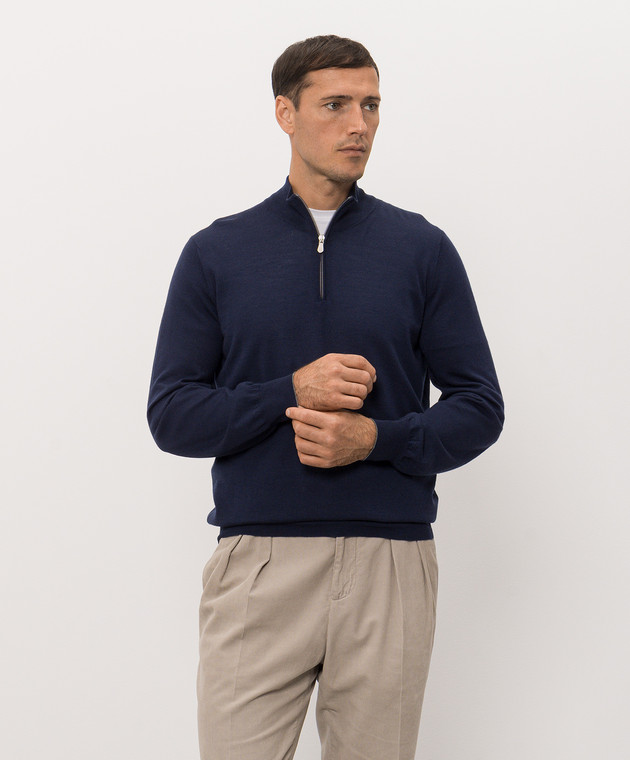 Brunello Cucinelli Джемпер синего цвета M2400124 изображение 3