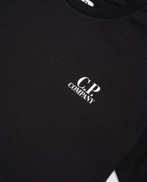 C.P. Company Детская черная футболка с логотипом CUM00WLAA171014