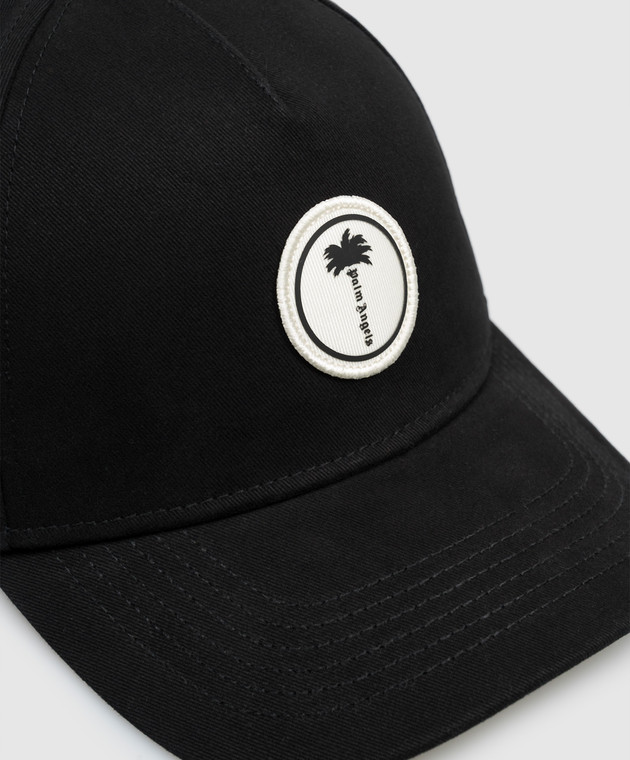 Palm Angels Черная кепка с нашивкой PMLB104S26FAB00G изображение 4