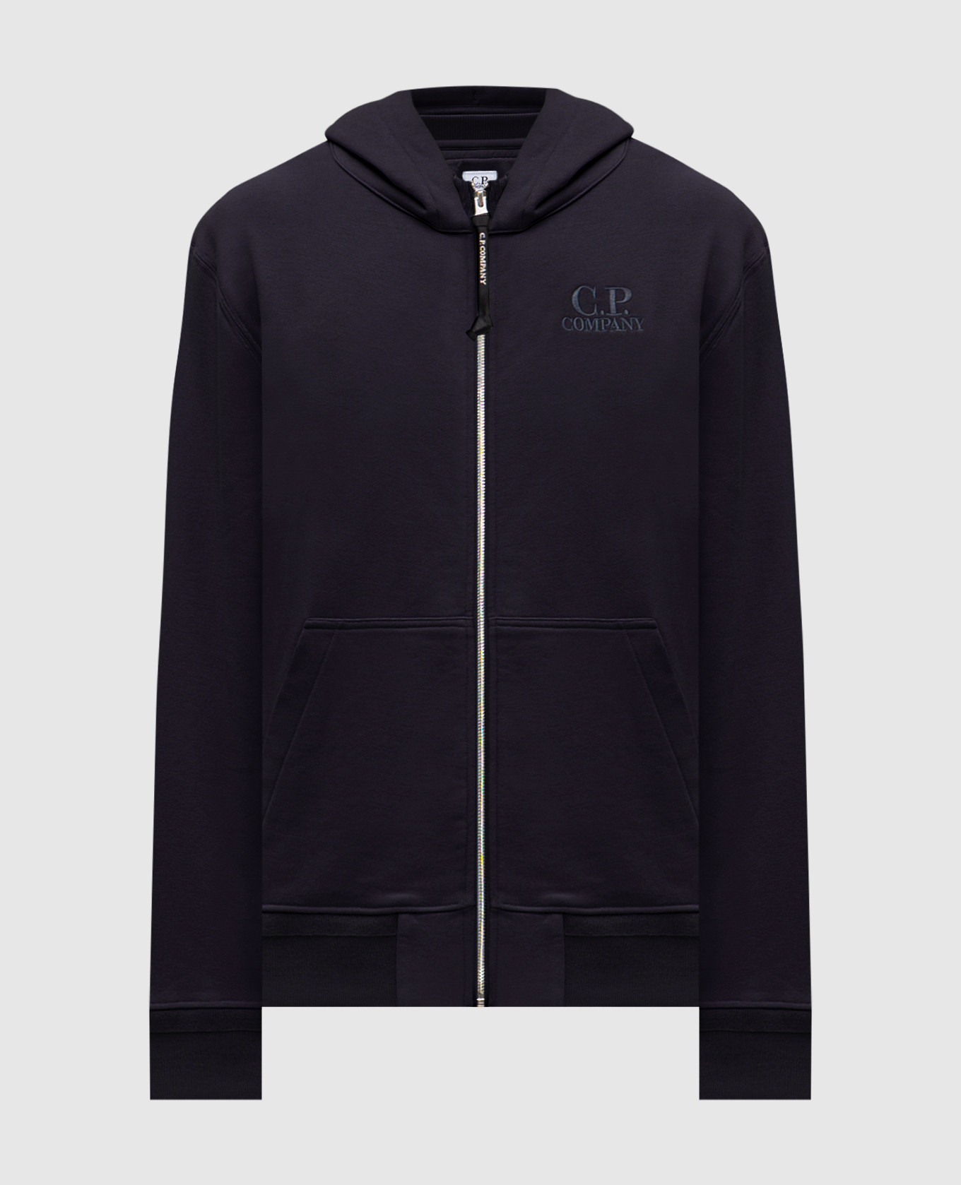 Синяя спортивная куртка с вышивкой логотипа