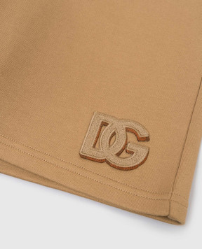 Dolce&Gabbana Дитячі коричневі шорти з нашивкою монограми L4JQU6G7PRO26