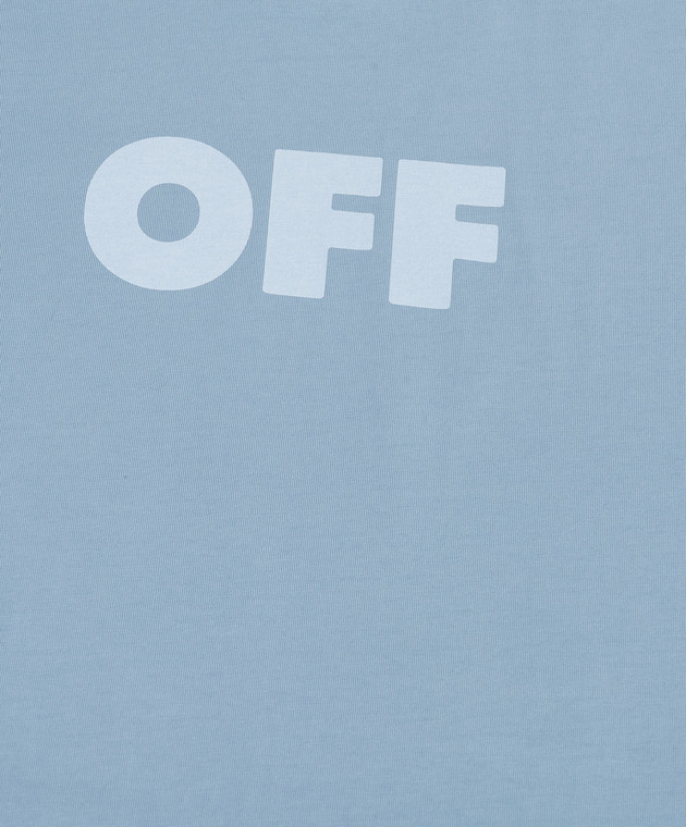 Off-White Дитяча блакитна футболка з принтом логотипа Off 44GAA001S26J009 зображення 3
