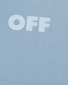 Off-White Дитяча блакитна футболка з принтом логотипа Off 44GAA001S26J009