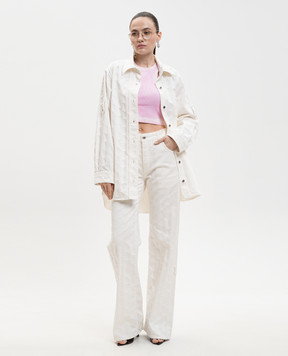 Off-White Джинсовая рубашка Star цвета айвори 2YQ007S26DEN001