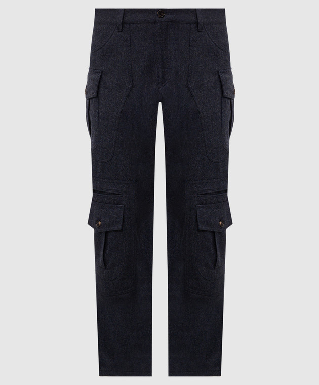 Brunello Cucinelli Сині штани карго з вовни M038PS1070