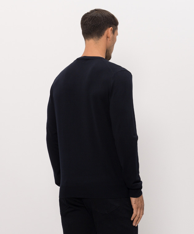 Trussardi Синий джемпер с вышивкой эмблемы M0168000077NMK601K01 изображение 4