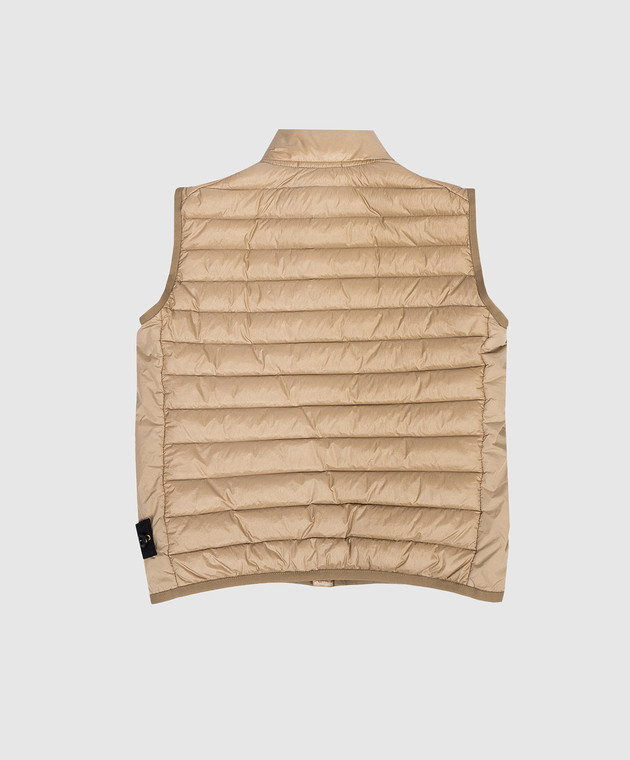 Stone Island Дитячий коричневий пуховий жилет з патчем логотипа L1S16G100002S002414 зображення 2