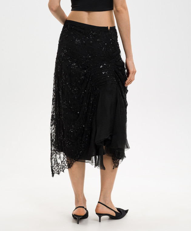 Marc Le Bihan Чорна спідниця з паєтками та бісером 25307 зображення 4