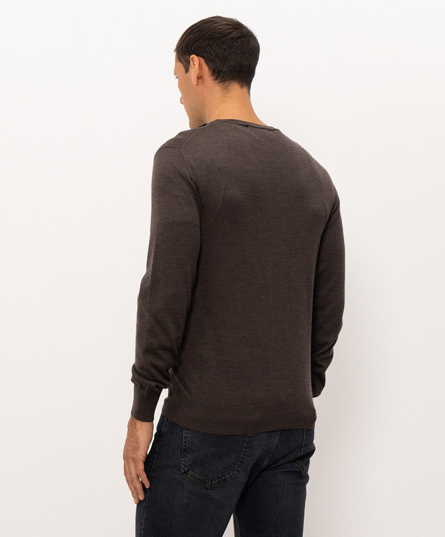 Doriani Cashmere Коричневый джемпер из шерсти, шелка и кашемира 180007979 изображение 4