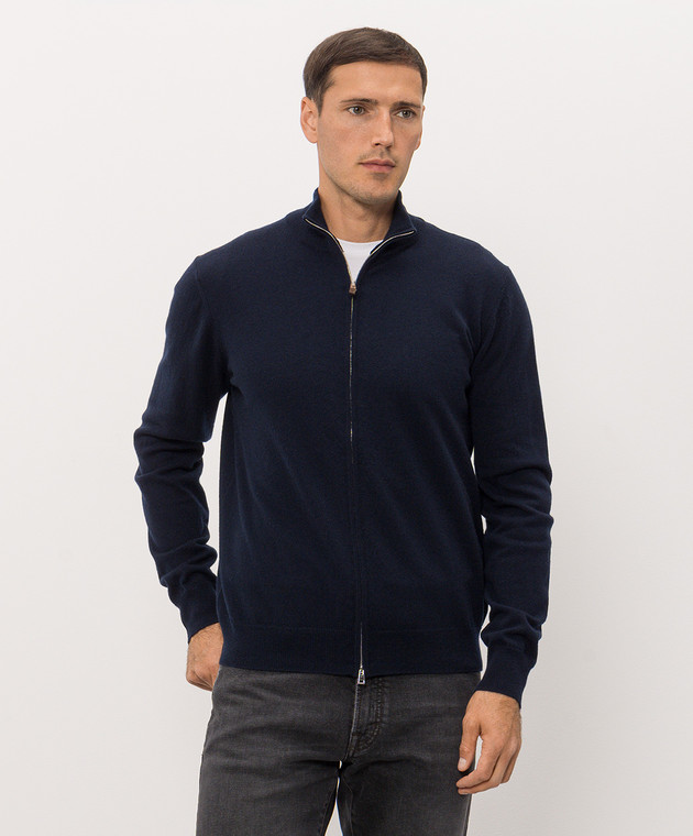 Cashmere&Whiskey Синій кардиган з кашеміру MU867A1312525R зображення 3