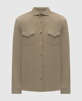 Brunello Cucinelli Рубашка цвета хаки ME8546666P